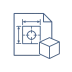 2D drawing and 3D CAD model icon